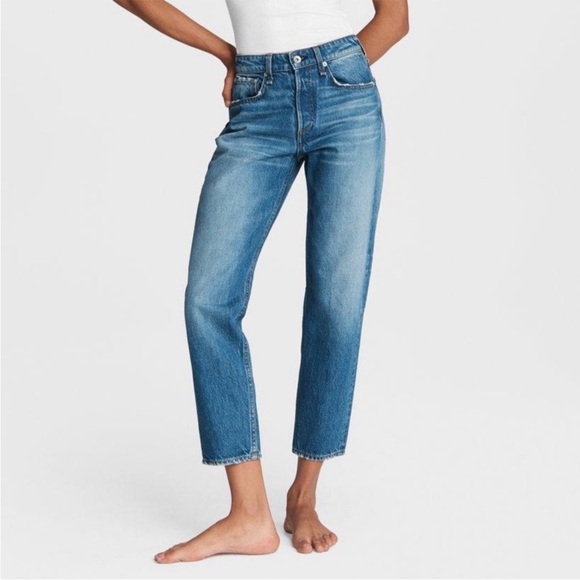 Rag & Bone Rosa Mid-Rise Boyfriend Jean in Clean Mick Wash - Picture 1 of 8
